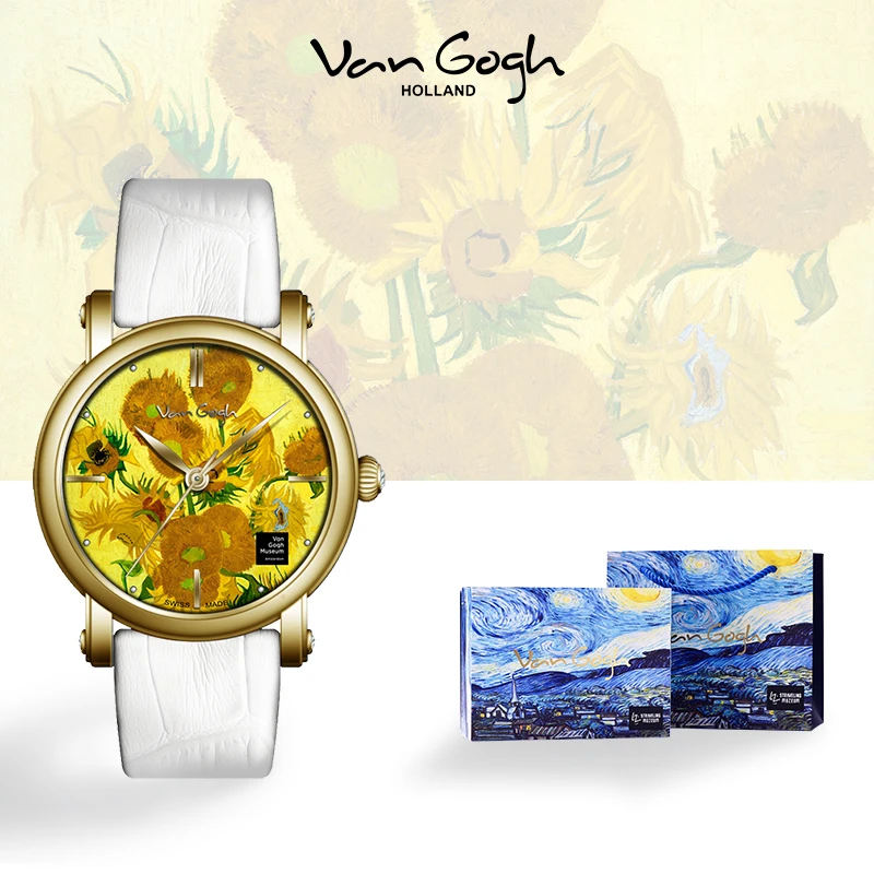 VANGOGH【典藏】梵高 向日葵 手表钢带女表气质潮流精美腕表