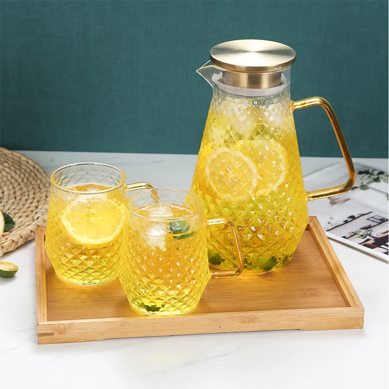家用凉水壶玻璃套装加厚高硼硅玻璃冷水壶大容量玻璃水壶冷热适用