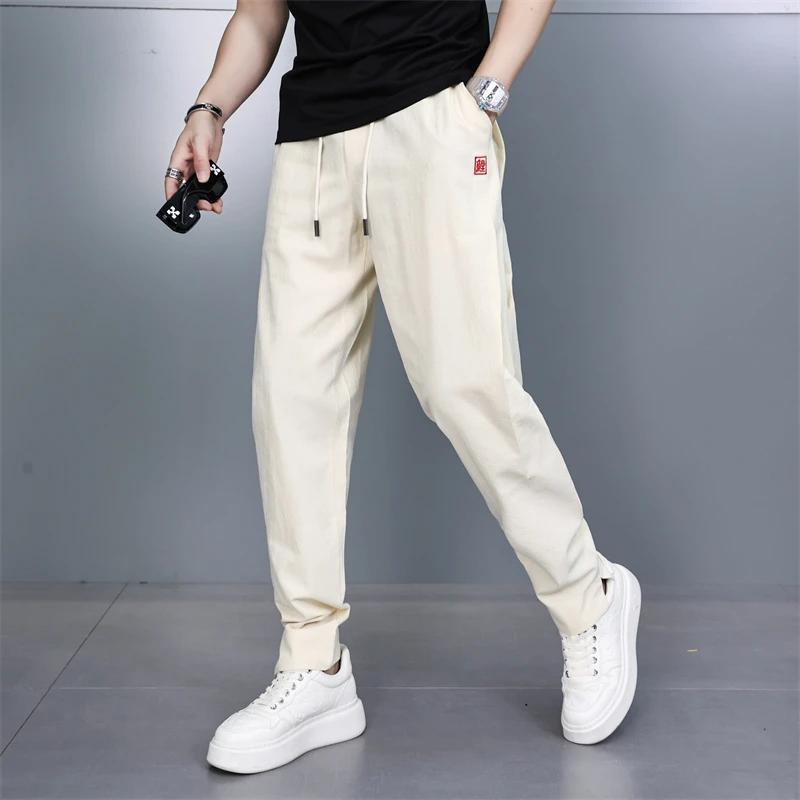 瑞三少春夏款中国风哈伦逍遥裤大码宽松清凉阔腿休闲裤