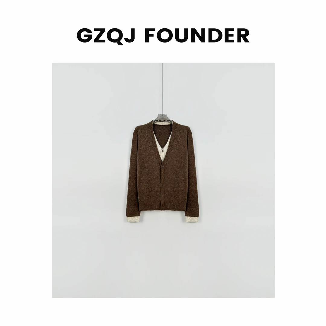 广州琴姐【云末初秋】拼接时尚拼色针织衫毛衣3323