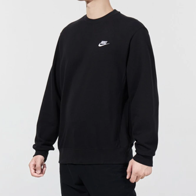 ★精选★Nike耐克男子NSW CLUB CRW FT休闲套头衫黑卫衣BV2667-010