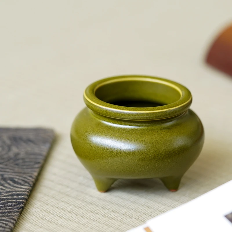 景德镇茶叶末三足乳足炉线香炉塔香炉