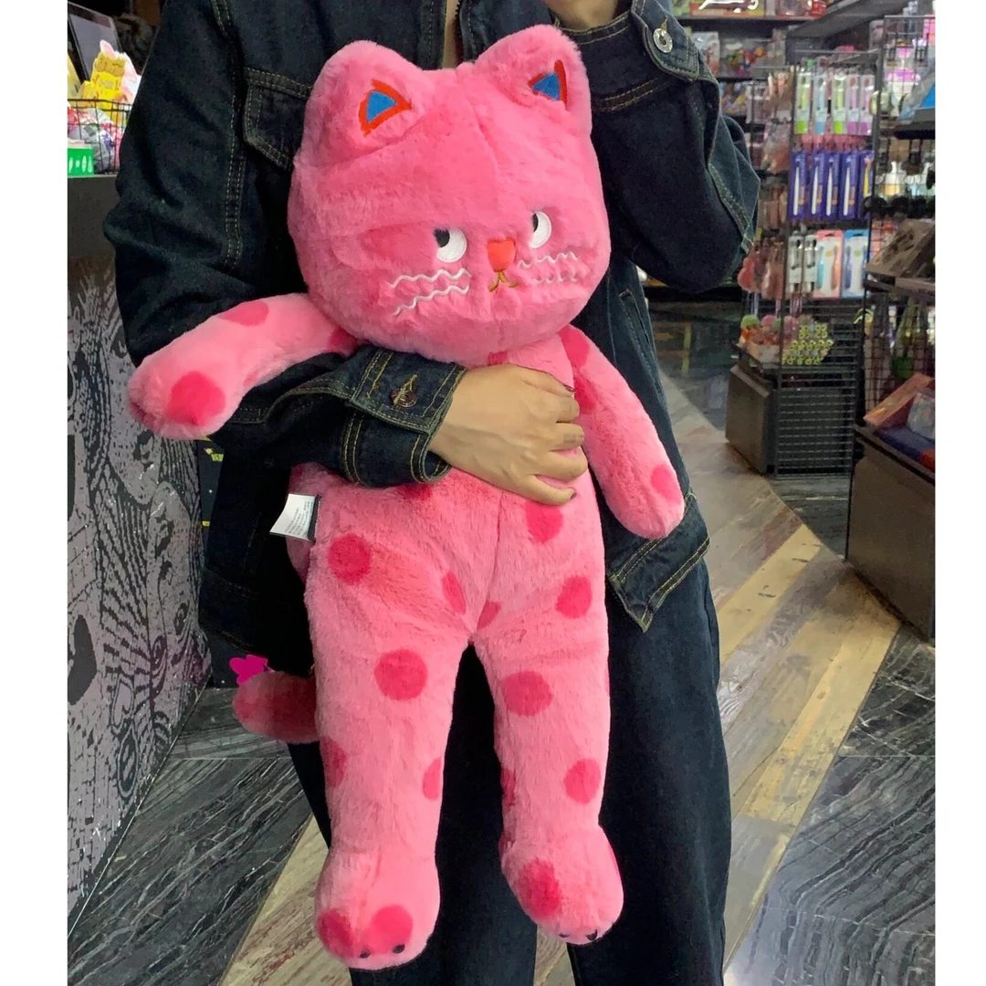 可爱波点猫咪玩偶抱枕靠枕多巴胺毛绒玩具公仔布娃娃送女生礼物