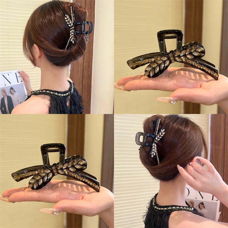 麦穗大号抓夹2024新款女高级感后脑勺盘发卡鲨鱼发夹头饰