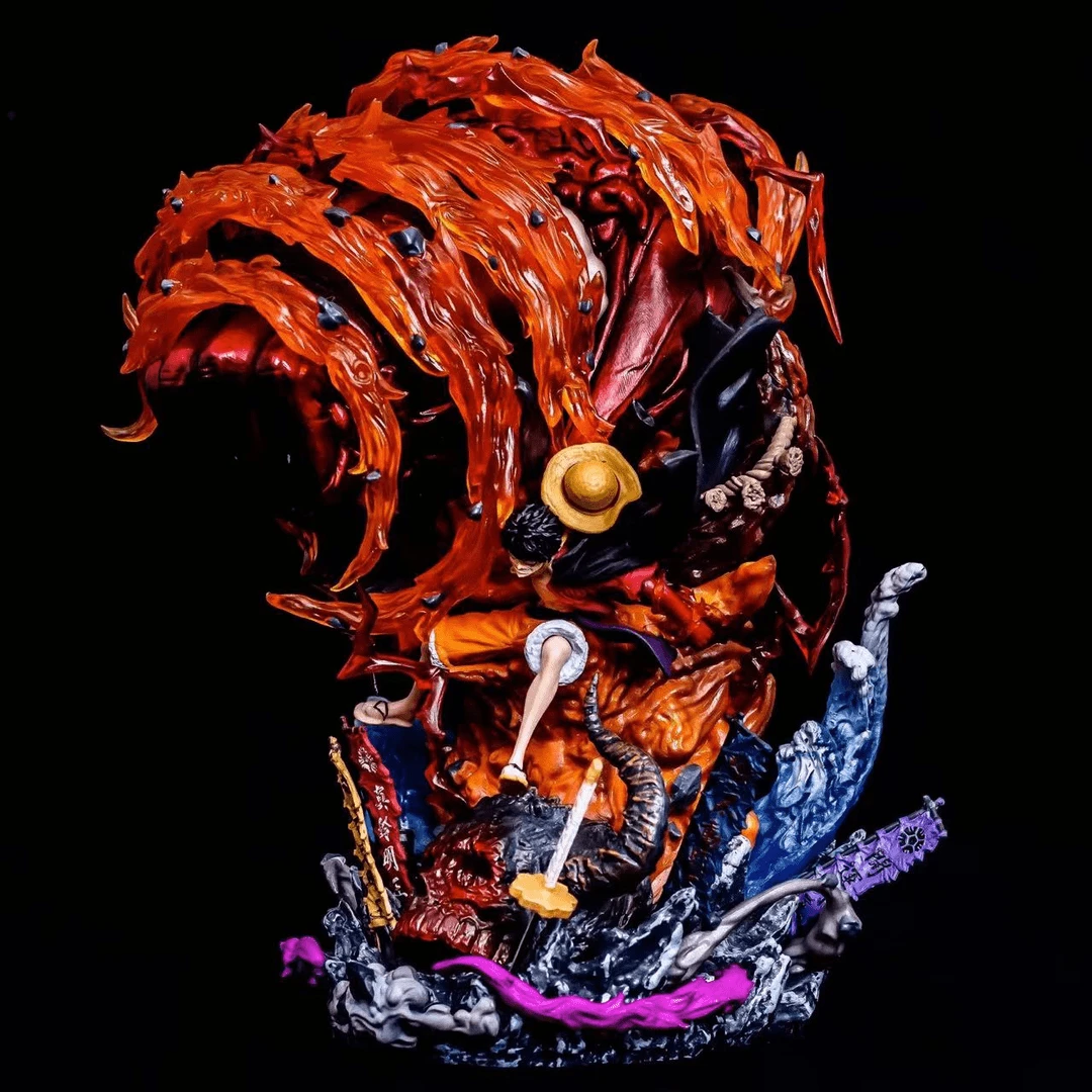 【海贼王】 优质版  业火路飞  新人福利   场景手办雕像摆件