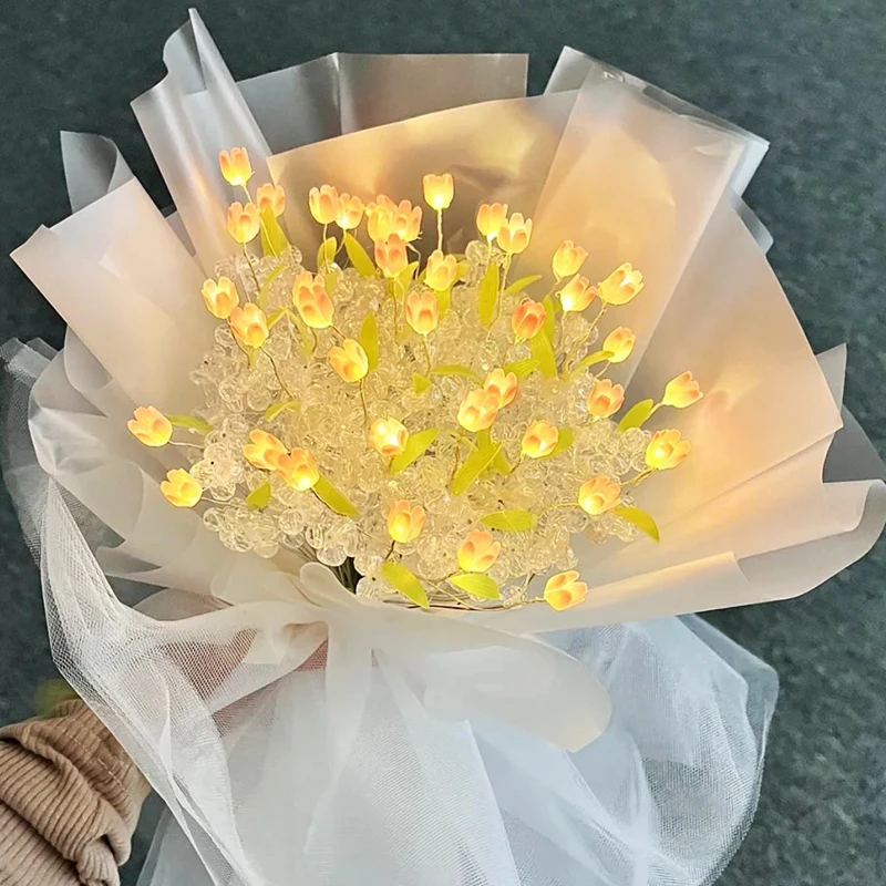 郁金香手工diy材料包毕业情人节礼物幼儿园花束送女友母亲节花束