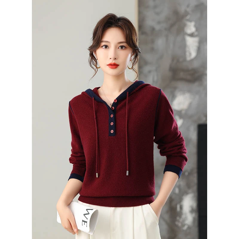 【香嘉怡新品】XJYD3479女士上衣绵羊毛2024早秋新款韩版红人上新