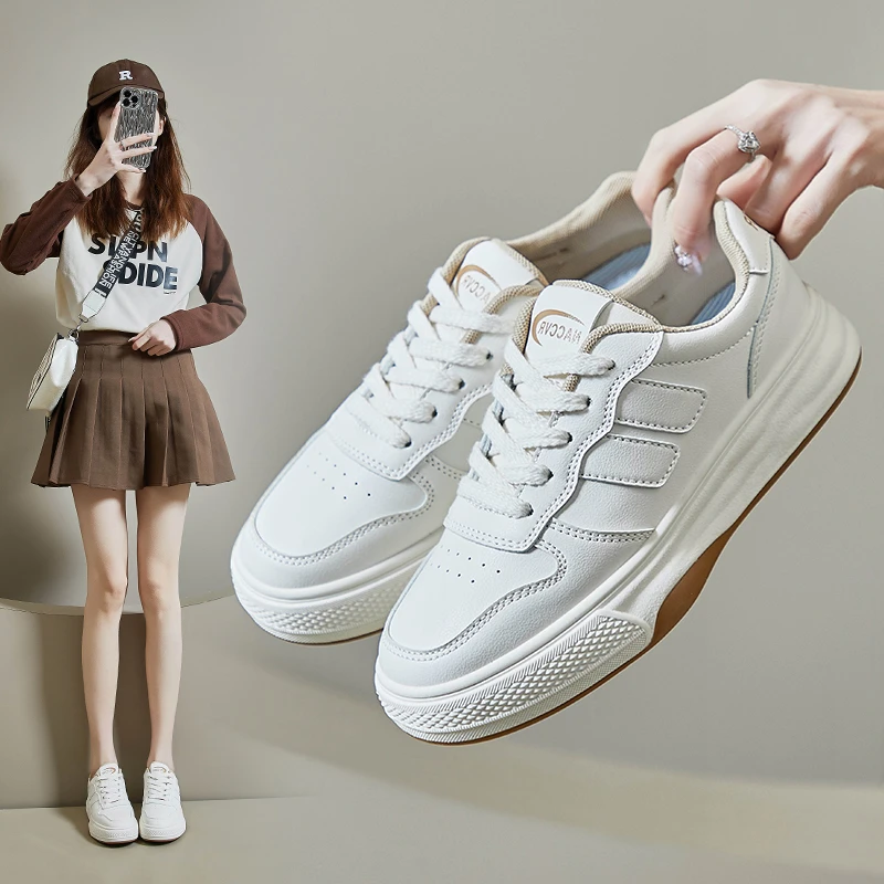 2024春季小白鞋新款韩版ins女学生厚底增高运动板鞋休闲鞋YB2605