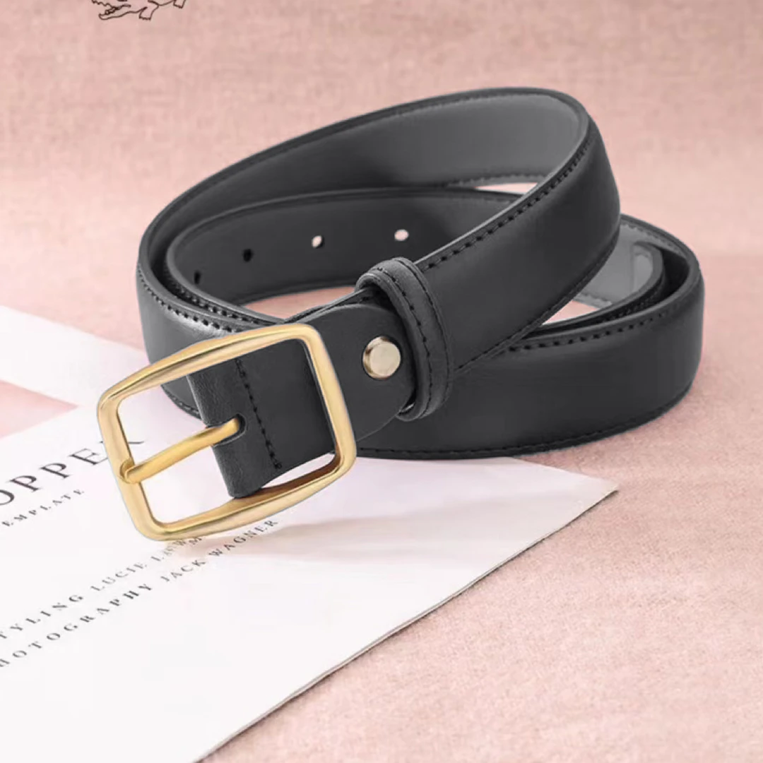 夏季百搭简约牛皮腰带时尚细装饰裙带配牛仔裤带