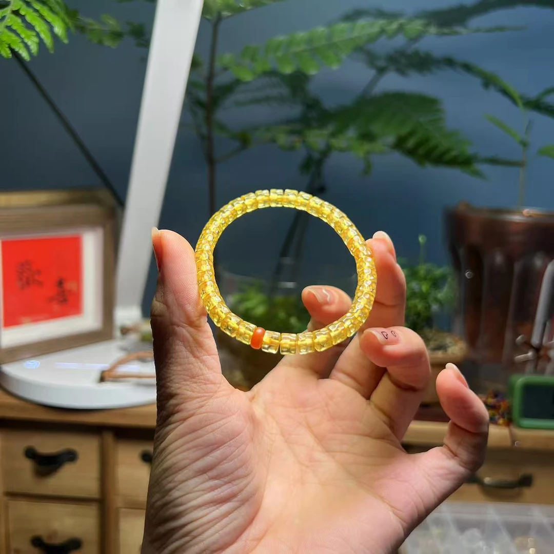 天然无相金珀｜蜜蜡手串 原矿5A净水级 原创设计（6*5mm）c61