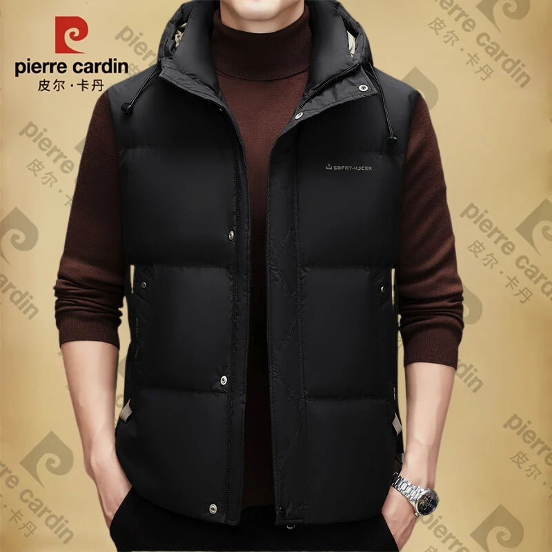 【皮尔卡丹·官方正品】高档男士休闲时尚羽绒马甲冬季加厚保暖背心