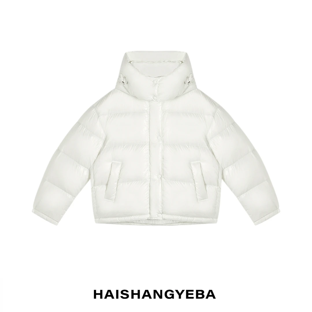 【海上叶爸】新款2024冬季百搭90白鹅绒宽松可拆卸帽子拉链羽绒服
