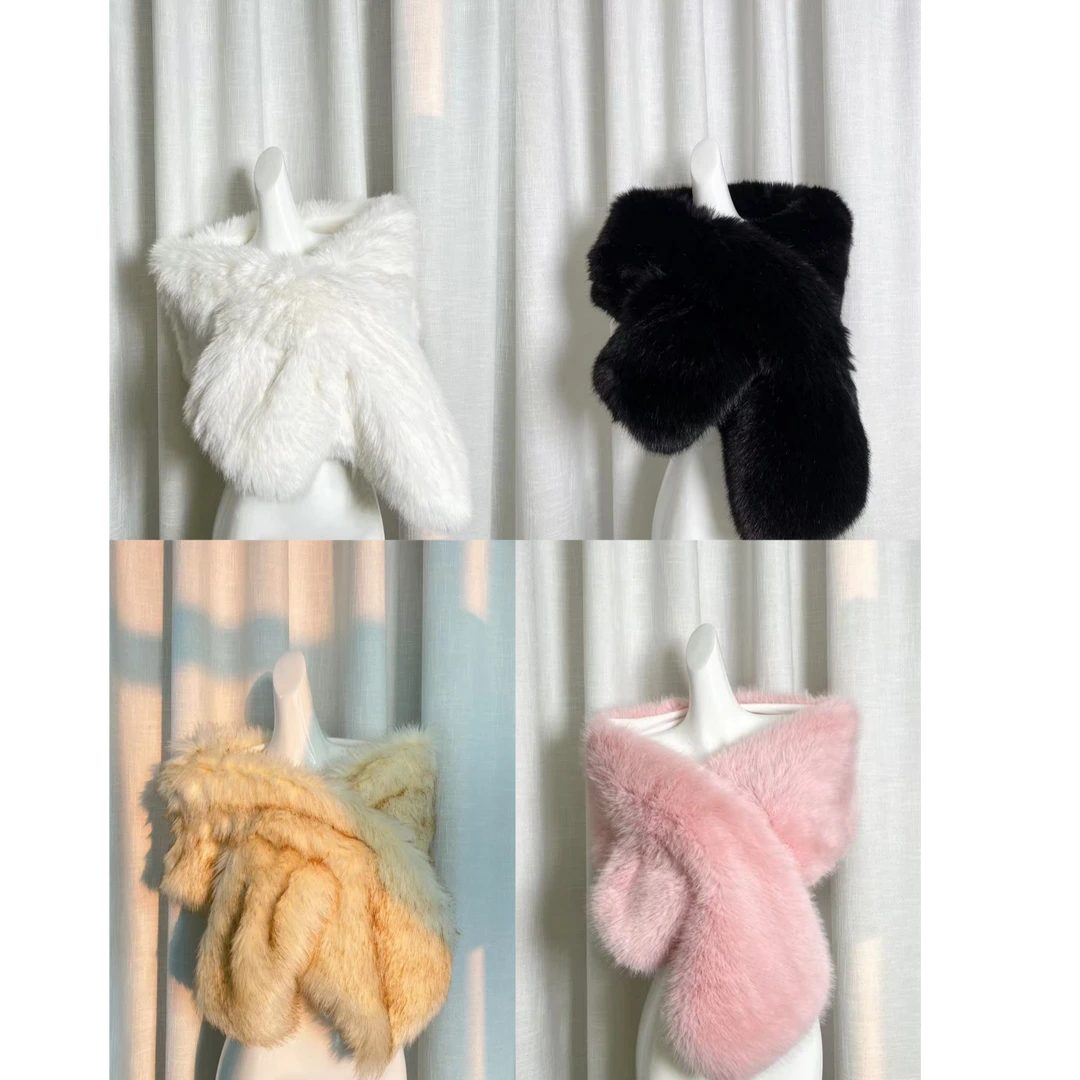 Younger Lady秋冬百搭环保仿皮草晚宴礼服外搭加厚保暖毛绒绒披肩