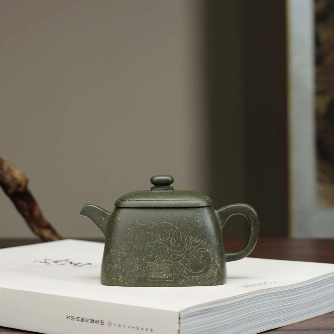 【菲菲家自营】绿降坡-四方入梦壶-175cc-微微瑕