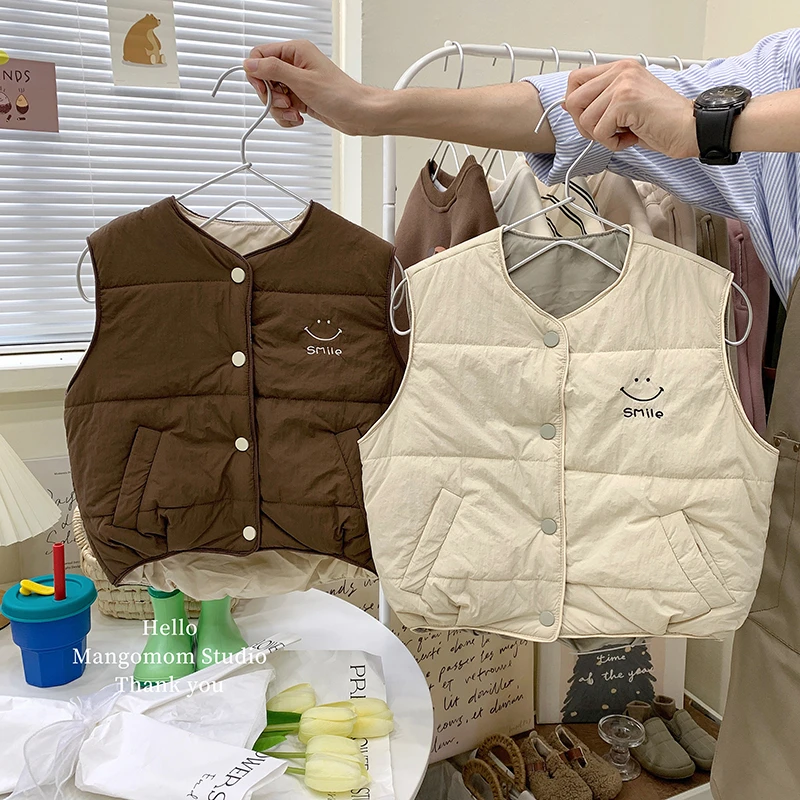 宝宝冬季保暖马甲2025秋冬加厚韩版外穿背心男女童洋气宽松马夹潮