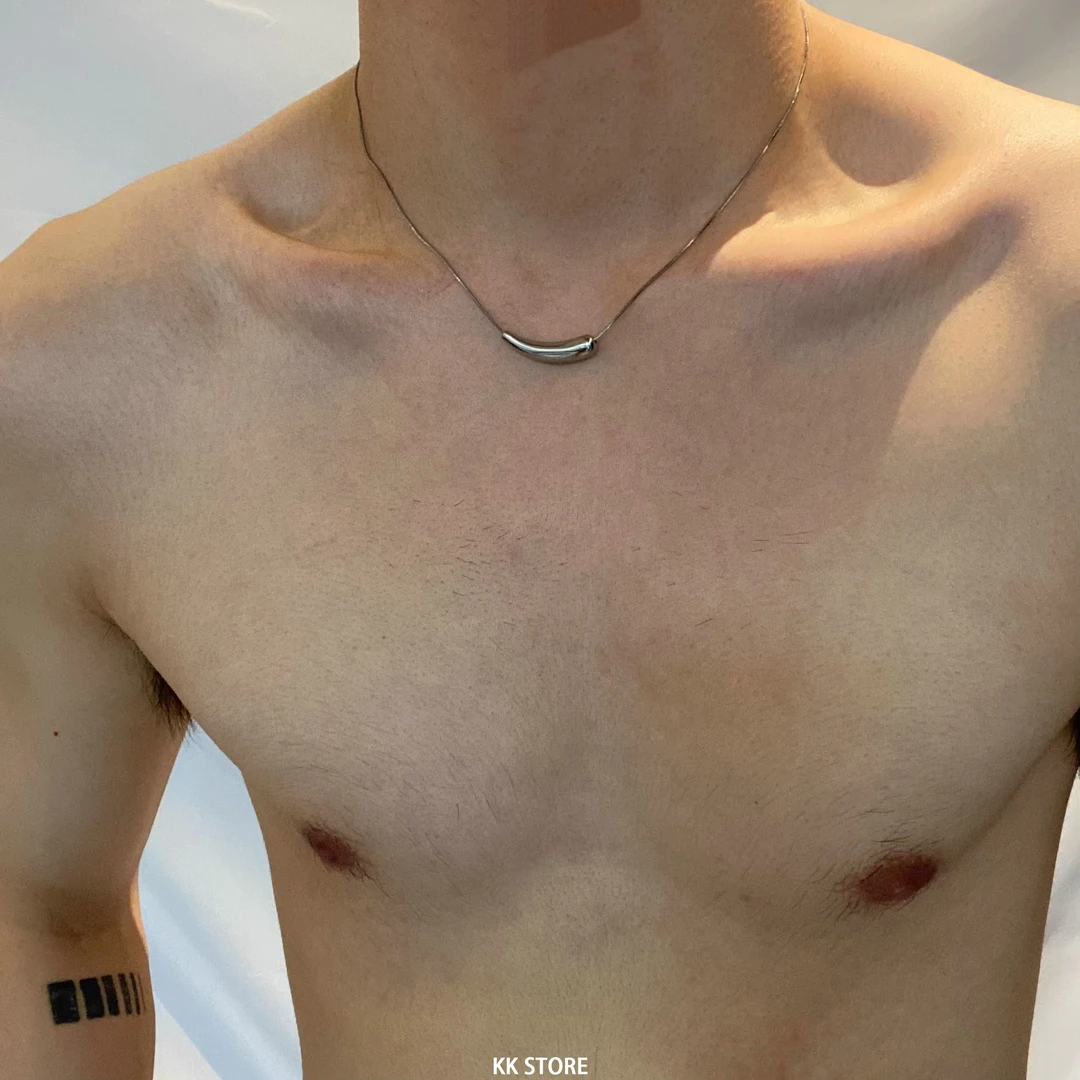 钛钢项链 简约银色不规则锁骨链日韩小众百搭高级感不掉色项链女