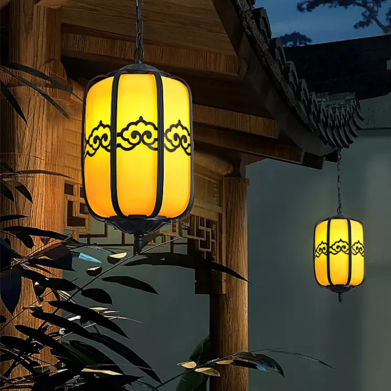 户外防水别墅自建房庭院接电凉厅吊灯装饰景观灯古建复古屋檐灯