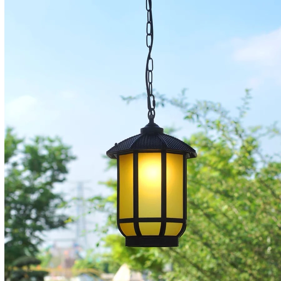 新中式户外吊灯庭院灯防水超亮室外露台走廊凉亭阳光房阳台吸顶灯