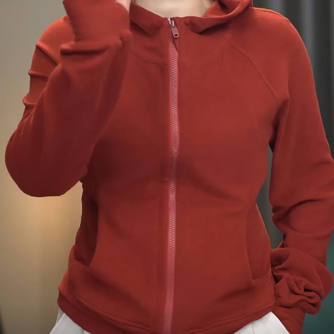 2024秋冬新款四色双拉链连帽休闲时尚百搭长袖宽松女士卫衣外套