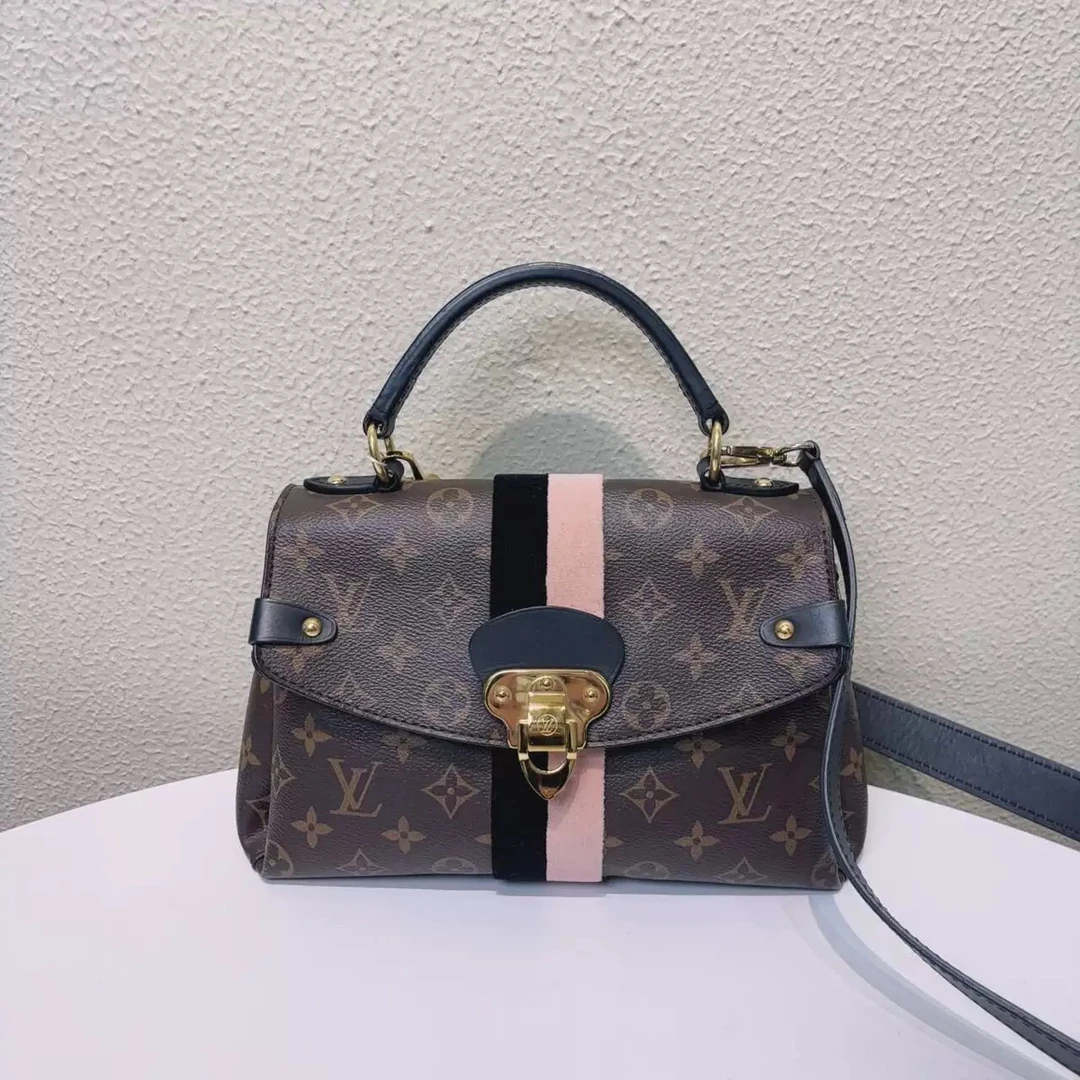 95新 LouisVuitton/路易威登 粉拼黑乔治georges手提斜挎  19年包