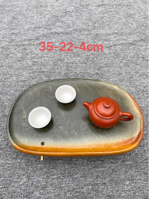 黎氏端砚,精美茶盘,石质细腻滋润,纹路非常漂亮,寓意八方来财