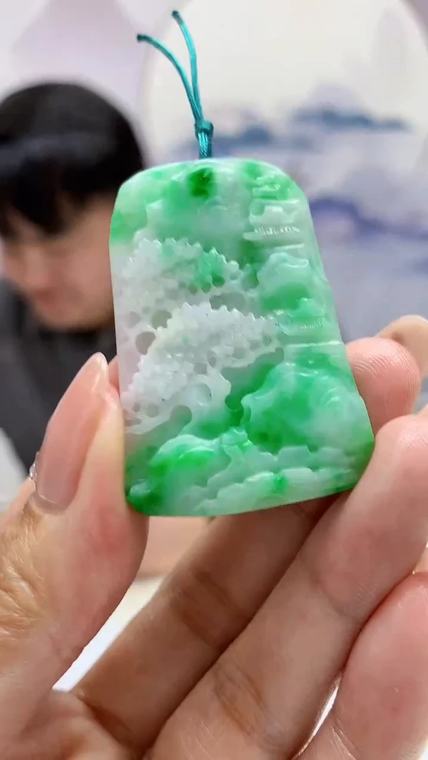 【闪购商品】定制翡翠未镶嵌5060MM-毛货挂件44