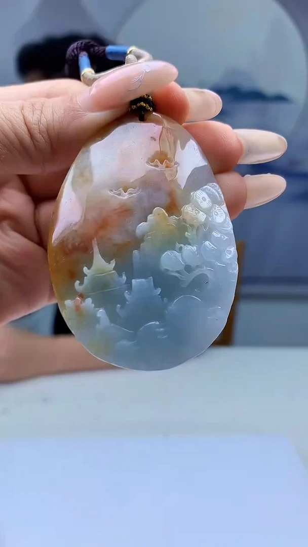 【闪购商品】定制翡翠未镶嵌4917ty-毛货挂件200