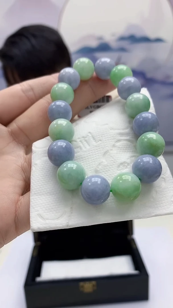 【闪购商品】定制翡翠未镶嵌5060bb-毛货手串98