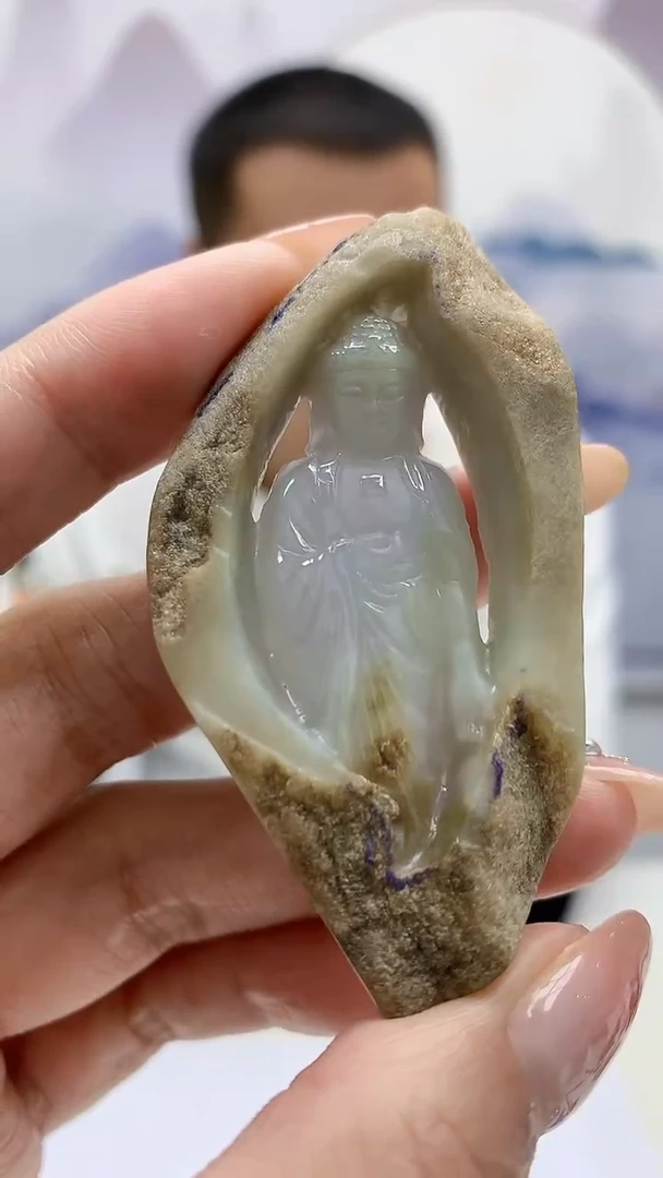 【闪购商品】定制翡翠未镶嵌4898MM-毛货挂件129