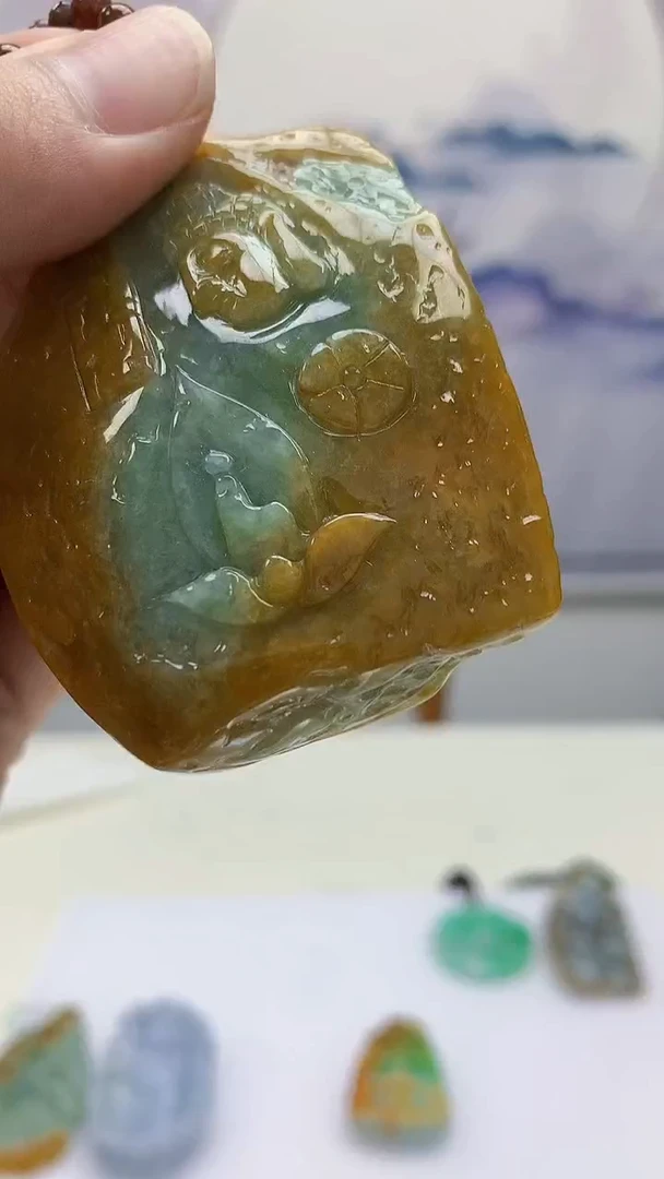 【闪购商品】定制翡翠未镶嵌5073bb-毛货挂件108