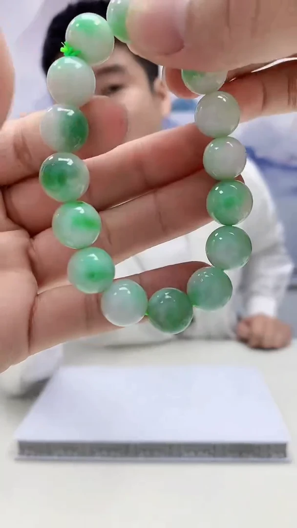 【闪购商品】定制翡翠未镶嵌5028bb-毛货手串75