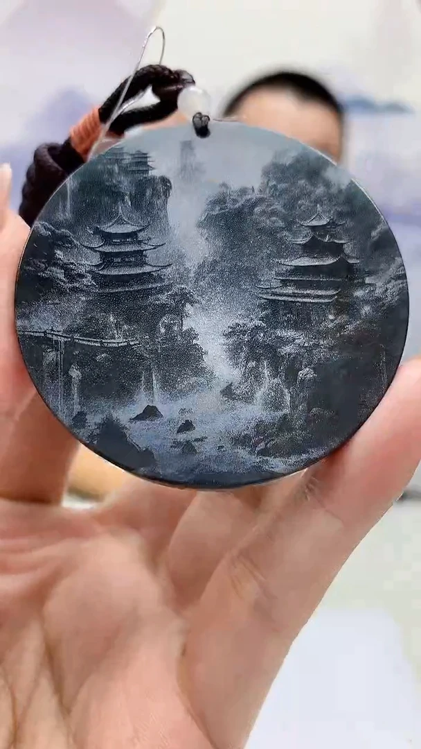 【闪购商品】定制翡翠未镶嵌5112MM-毛货挂件34