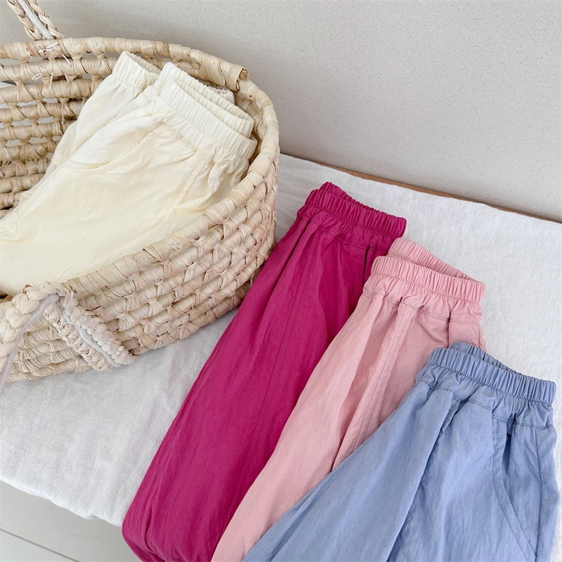 郝叔童品SD4232男女童夏季新款裤子2024时尚轻薄显瘦儿童裤子