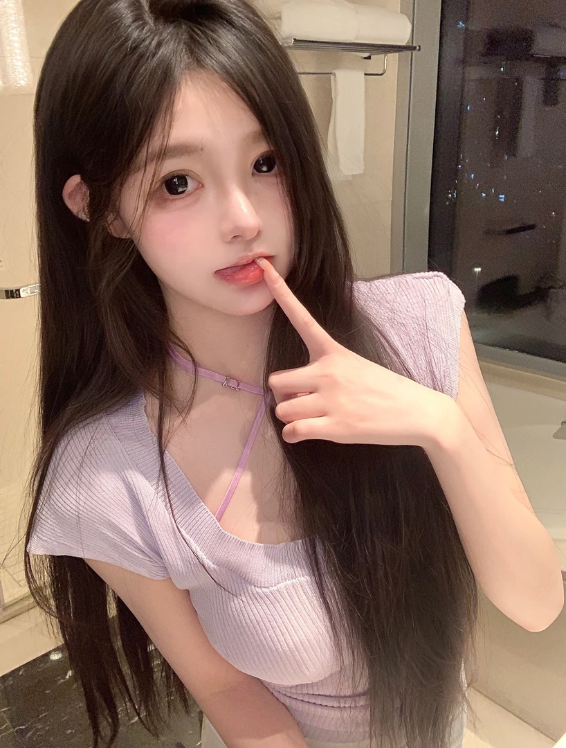 fussyy【纯欲香芋紫T恤】2024春季香芋紫修身t恤显瘦辣妹百搭YF002C