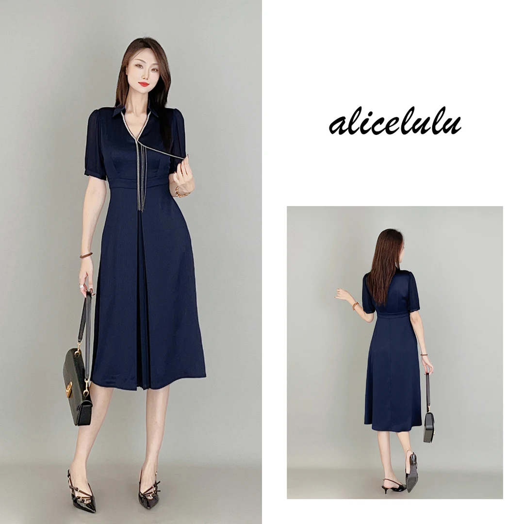 6 ALICE “海洋之星”连衣裙 璀璨流苏 柔光缎感 S2138305A