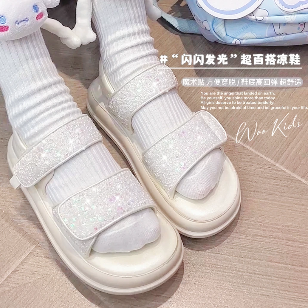 现货-【闪亮生辉】WOOKIDS8定制童装亲子凉鞋 W24040104