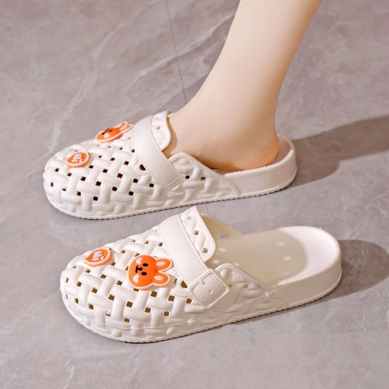 包头拖鞋女夏季新款时尚外穿厚底防滑居家用浴室妈妈包头半拖鞋女