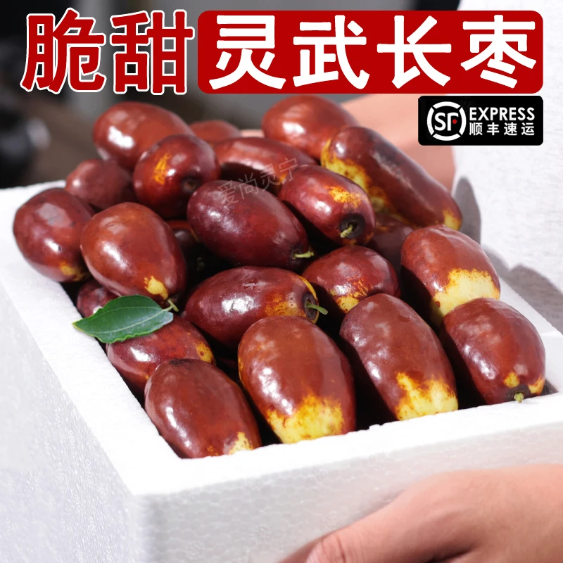 【顺丰速发】宁夏灵武长枣新鲜脆甜红枣子脆冬枣当季水果鲜枣整箱装