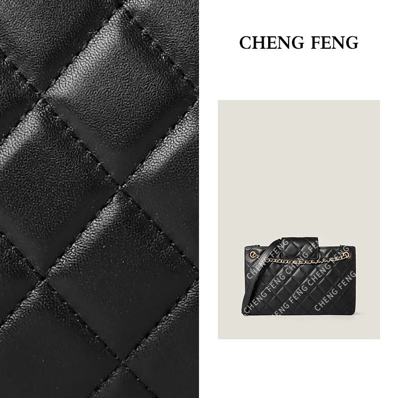 2024新款潮女包链条包单肩包大容量斜挎包X8004黑色