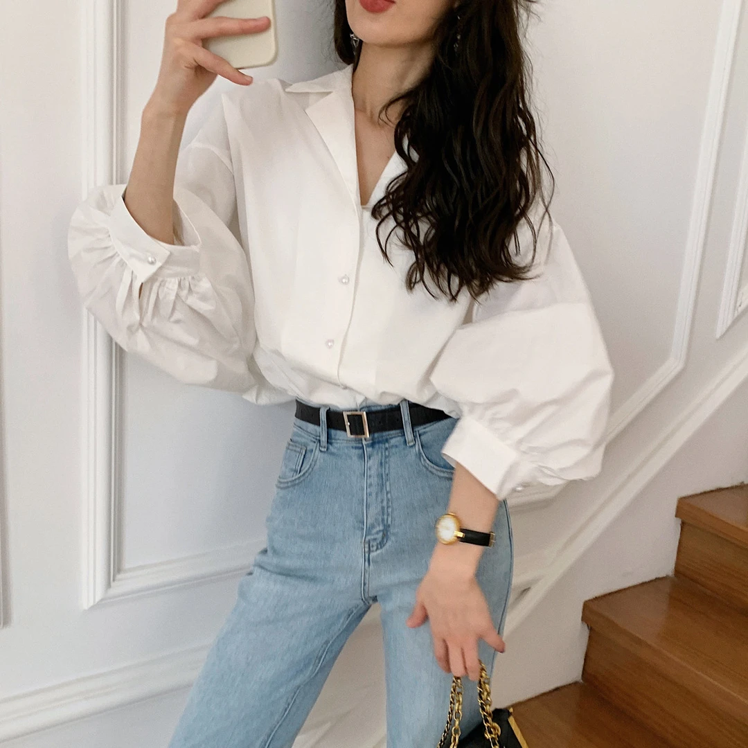 NANING9【穿上就是瘦！高端纸片人长袖衬衫】春夏防风bf风氛围感法式