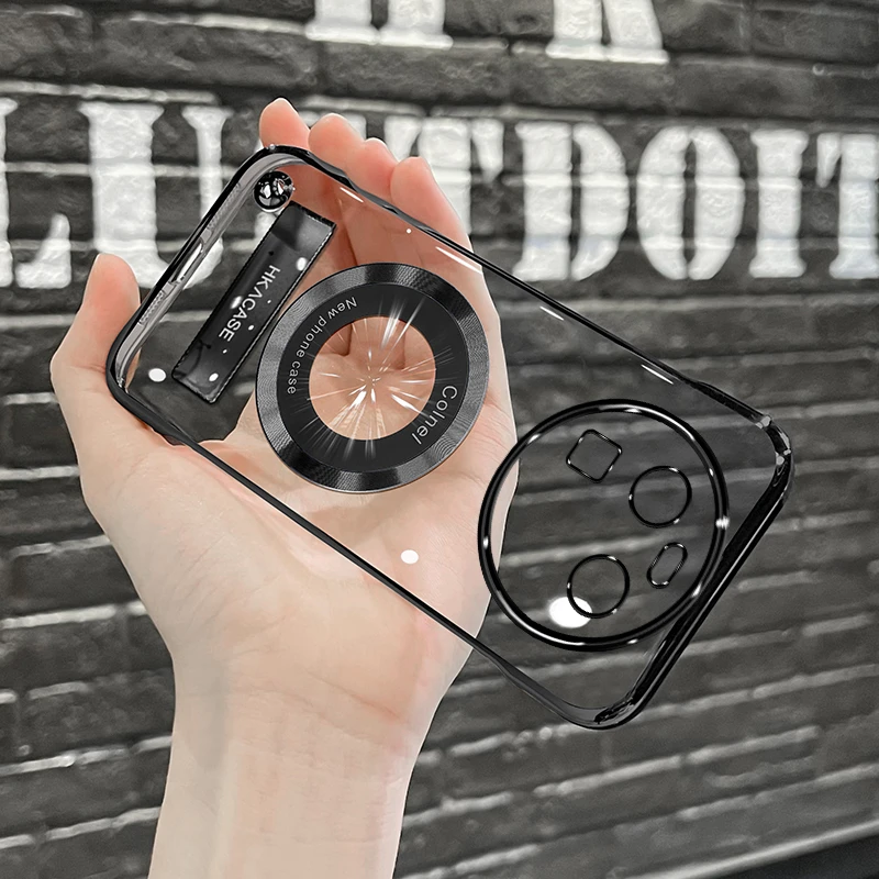 适用oppofindx6高级感超薄电镀无边框磁吸贴电镀支架手机壳