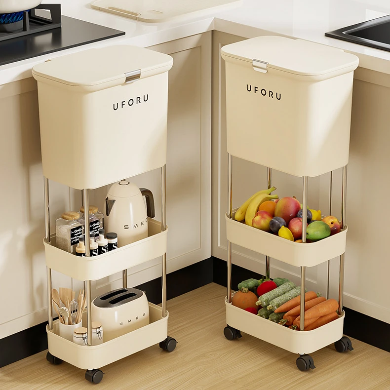 多功能夹缝置物架家用防虫防潮密封米桶大米面粉食物储存罐米桶箱