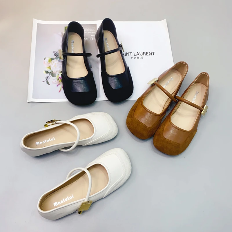 法式温柔平软底单鞋女秋季新款复古仙女风晚风方头百搭玛丽珍鞋子
