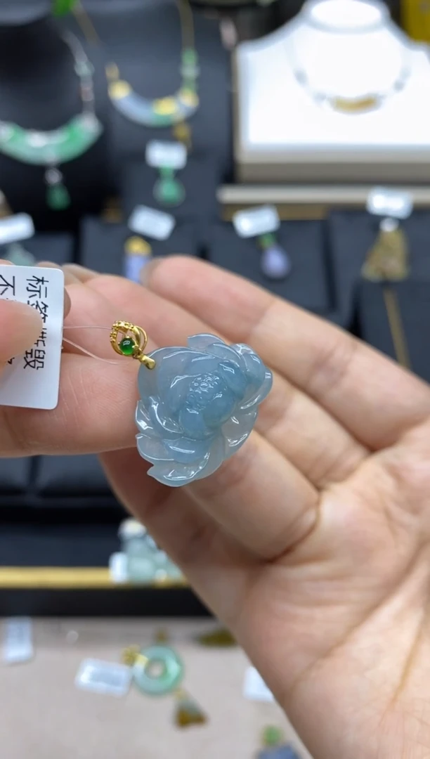 【闪购商品】翡翠颈饰18K金镶嵌净货11921