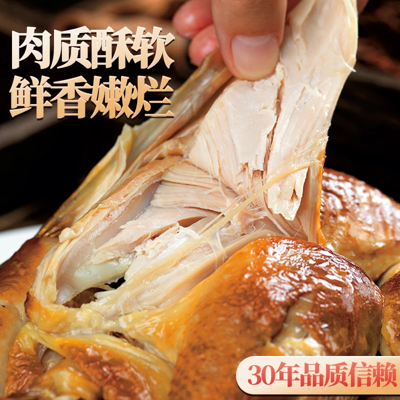 【育青鸡】手撕鸡蛋白质肉食尝鲜装卤香熏即食熟食鲜香营养580g