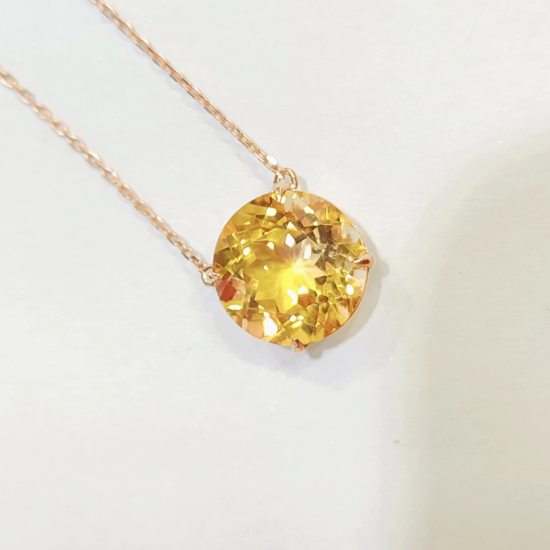 18K金镶嵌天然黄晶项链
