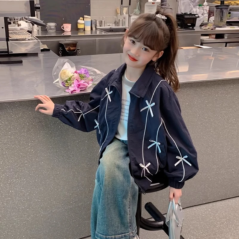 女童外套秋装2024新款洋气女孩大童夹克上衣时髦春秋季儿童装衣服