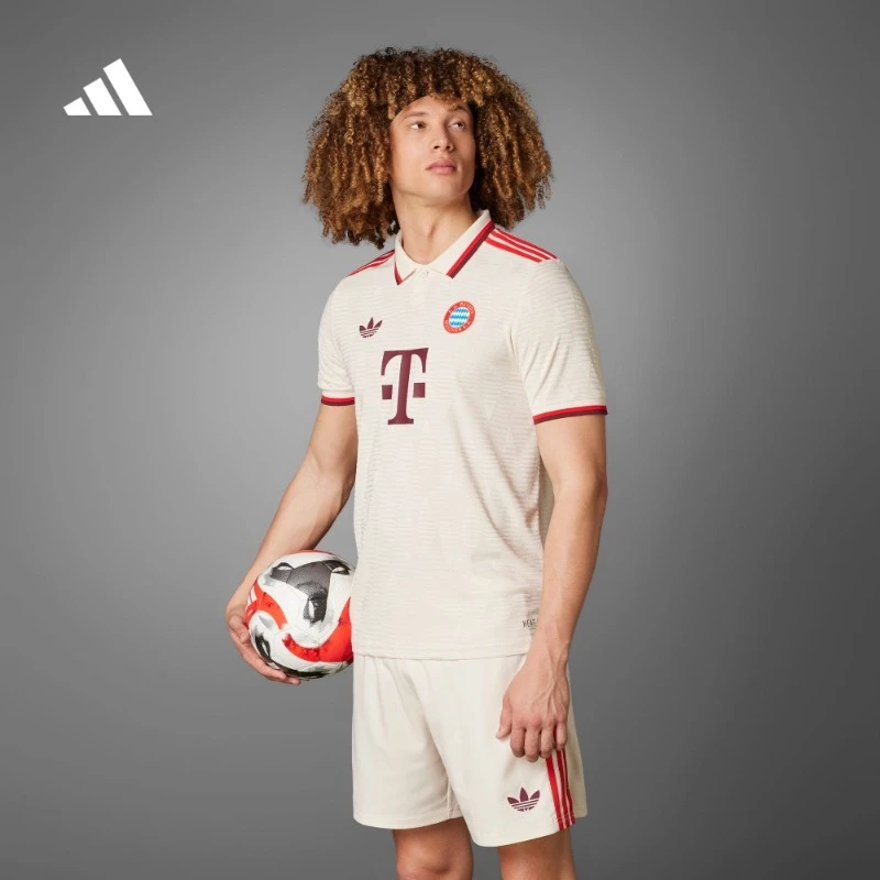阿迪达斯官方 男款拜仁慕尼黑球员版第二客场足球短袖球衣 IZ3131