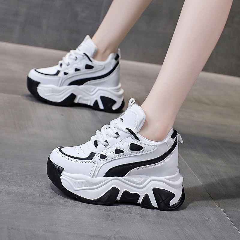 新款增高秋冬老爹鞋2023加绒百搭厚底运动鞋ins潮韩版休闲女鞋
