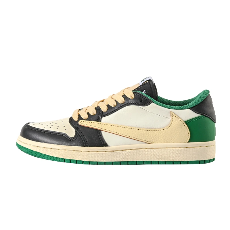 Nike/耐克Aj1倒勾白绿凯尔特人低帮时尚拼色潮流男女款(定制球鞋）